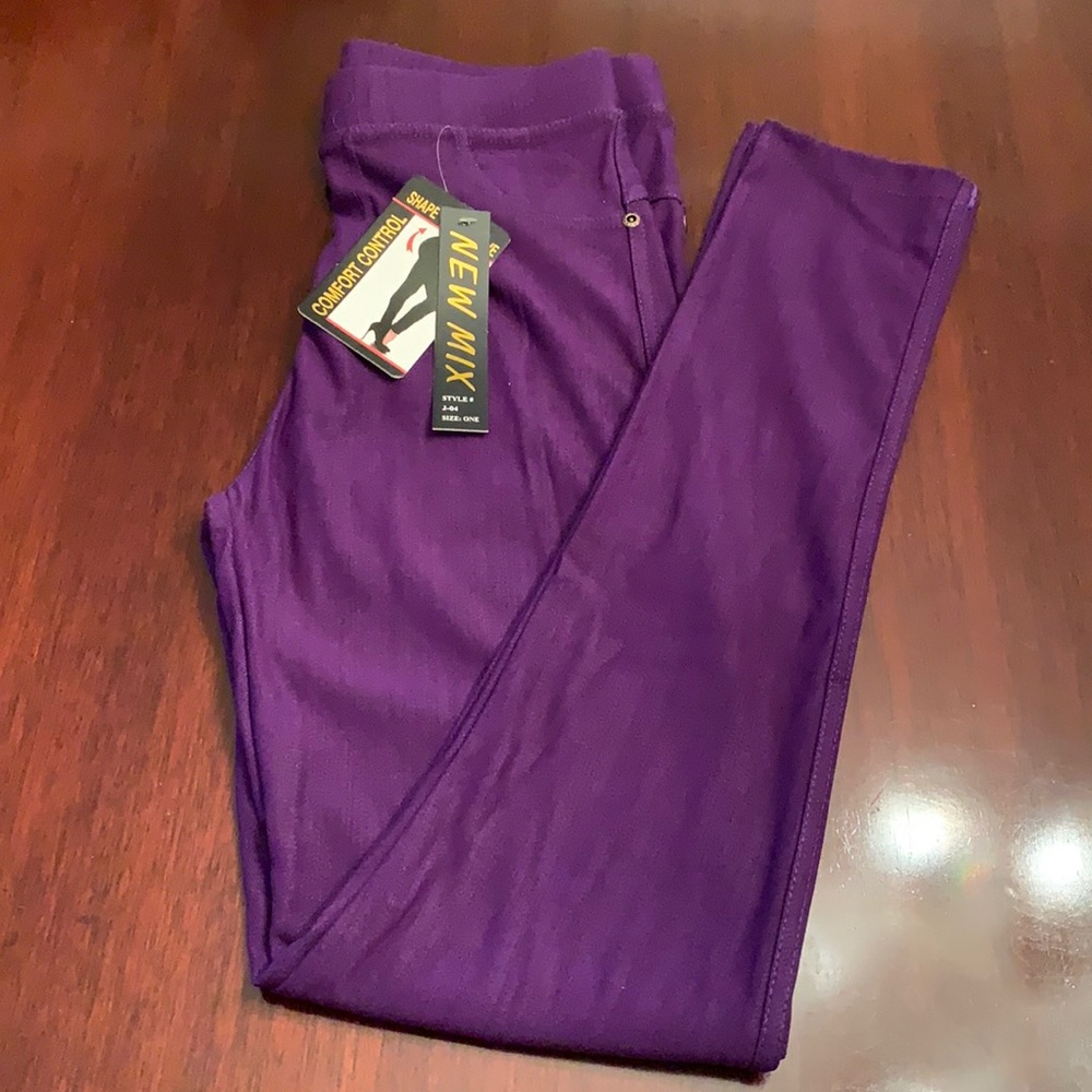 New Mix Leggings. Purple. OS